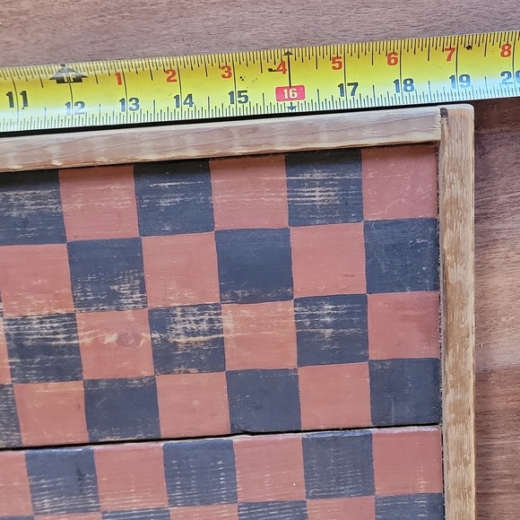 Folk Art Checkerboard Game Wall Hanging Art Golden Star ⭐️ Wooden Handma… - Picture 8 of 8